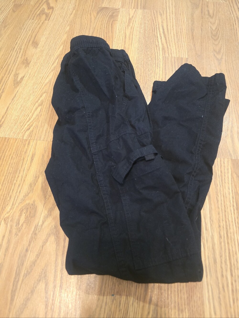 Kids Black Casual Cargo Joggers